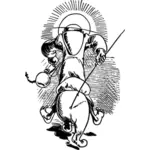 Saint Anthony de Padua echitatie cal vector miniaturi